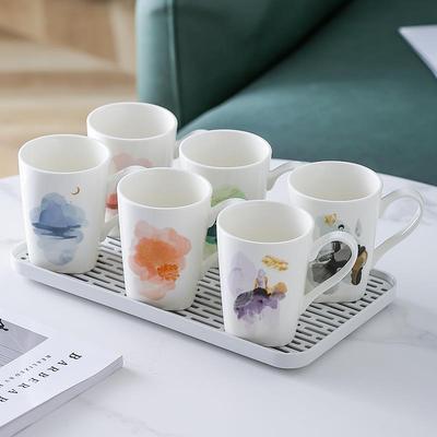 马克杯家用客厅喝水杯高颜值陶瓷杯耐高温杯子办公室待客茶杯套装
