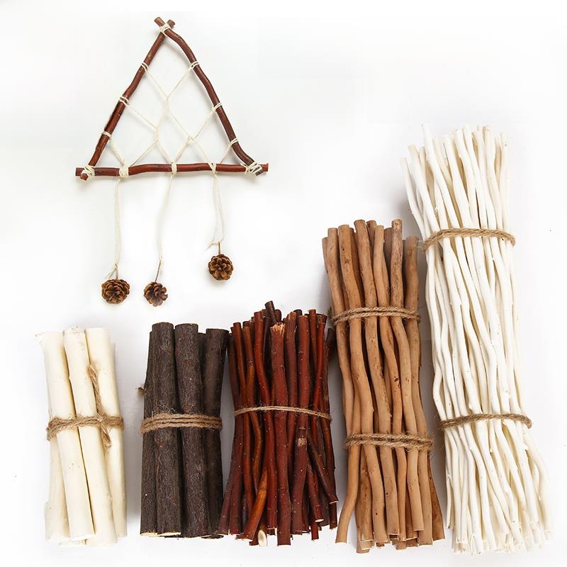 树枝树干diy手工画原木干树枝幼儿天然枯枝花束松果装饰摆件材料