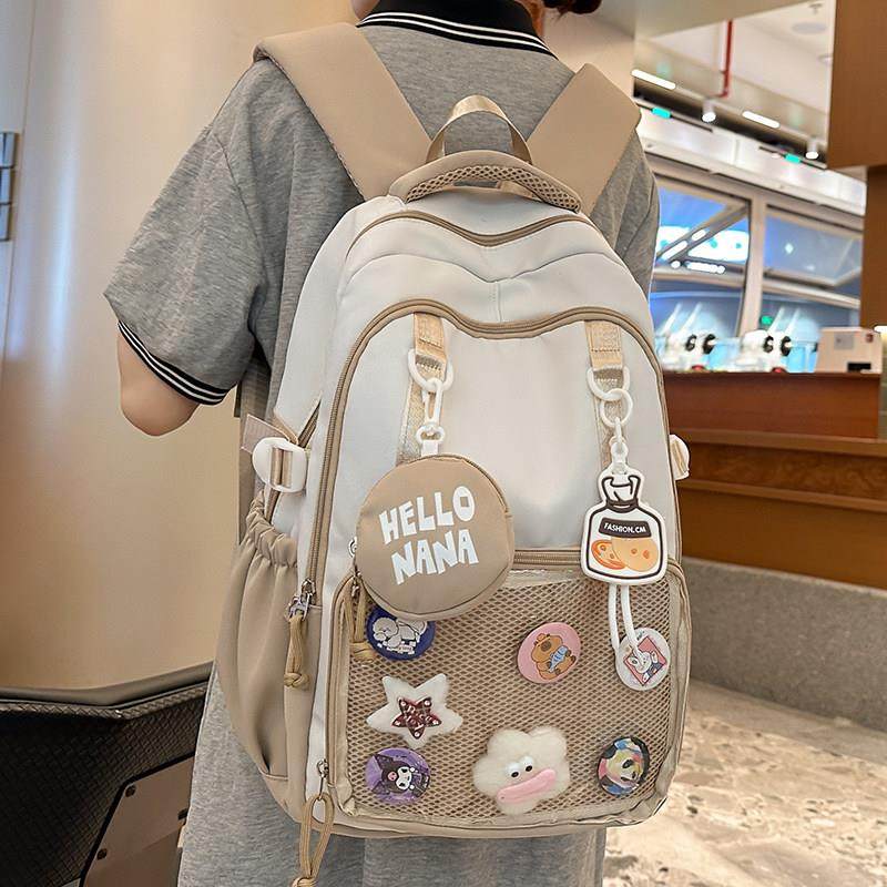 日系百搭大容量初中高中学生双肩背包透明吧唧痛包娃包JK可爱书包,箱包皮具/热销女包/男包,双肩背包,淘宝优惠券,粉丝福利购,淘宝优惠卷
