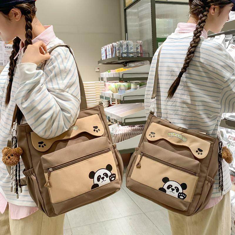 中点数卡通熊猫斜挎包女小学生初中生个性设计休闲 大容量单肩补,箱包皮具/热销女包/男包,时尚帆布包,淘宝优惠券,粉丝福利购,淘宝优惠卷
