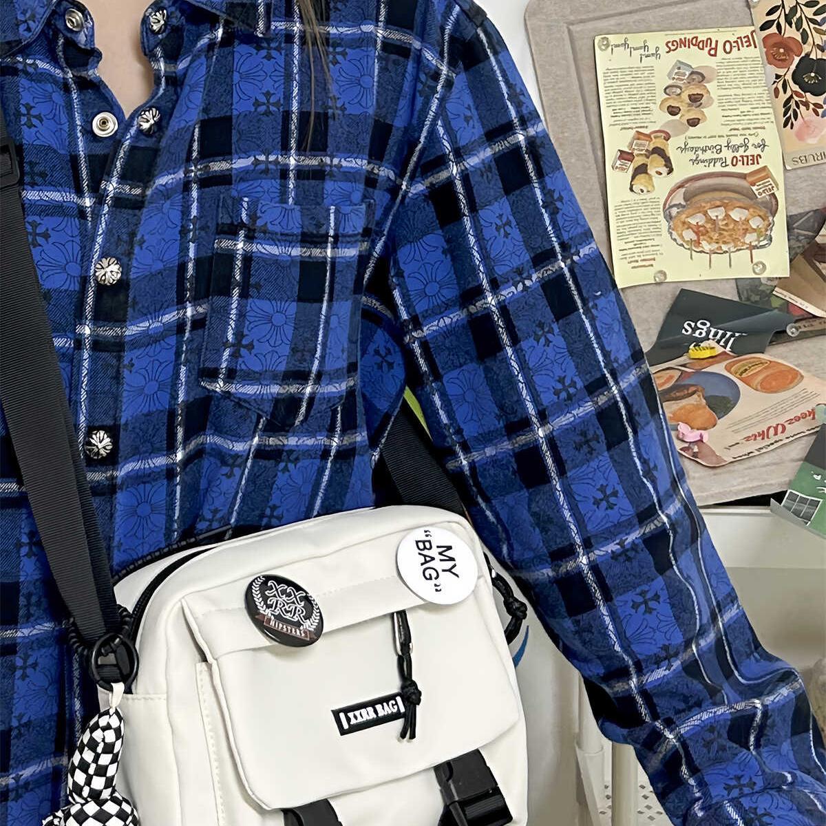 日系复古工装手提包小众设计感休闲百搭单肩包户外运动通勤斜挎包