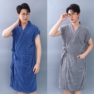 浴袍式 士浴巾男穿2024速干大人男 巾可家用洗澡专用新款 裹浴巾男款