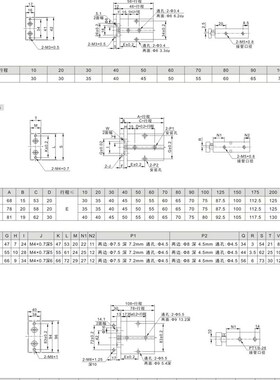 TDA双轴双杆气缸TN25/32/40*15X20X25X30X40X50X60X100X150X200-S