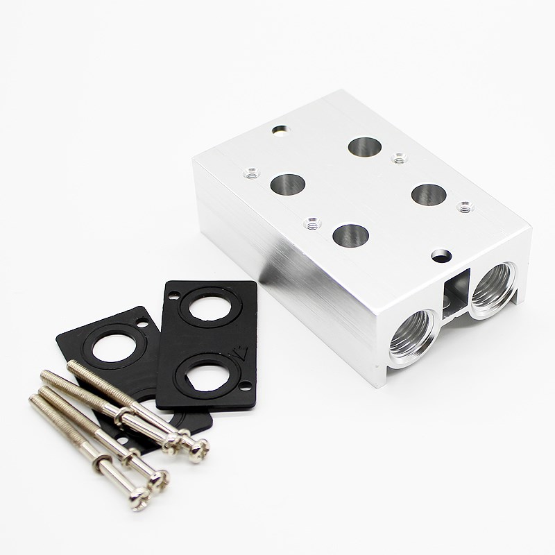 亚德客型汇流板3V110-06电磁阀底座3V100M 2F/3F/4F/5F-6F/7F-15F