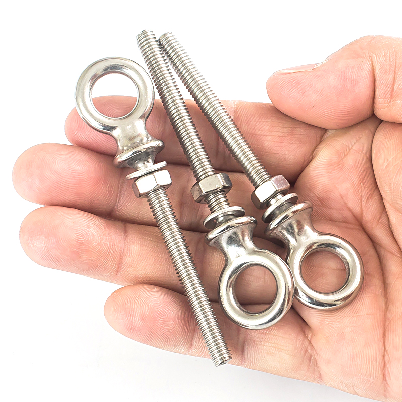 M6M8M10M1k2不锈钢304国标自带垫片螺帽加长吊环螺丝环形螺栓起重