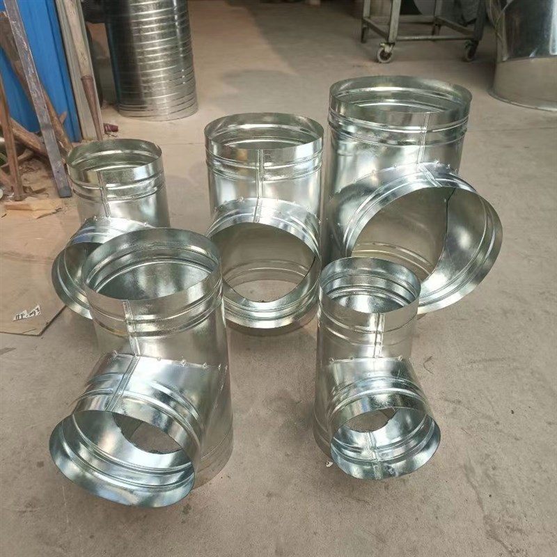 镀锌白铁皮风管分叉三通接头排风管T型正三通Y型出风抽油烟机接头