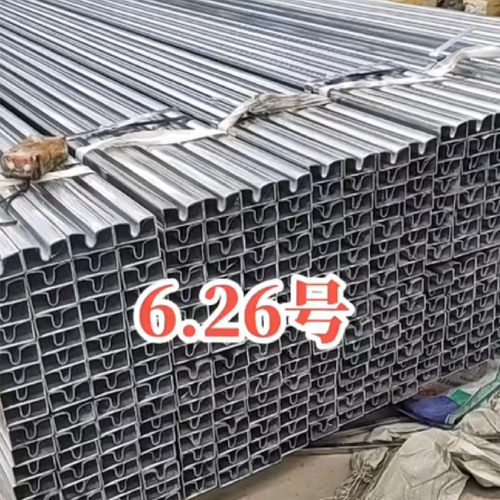 镀锌玻璃卡槽管凹槽管32*32 35*35 凹槽异型方管双槽矩形管护栏管