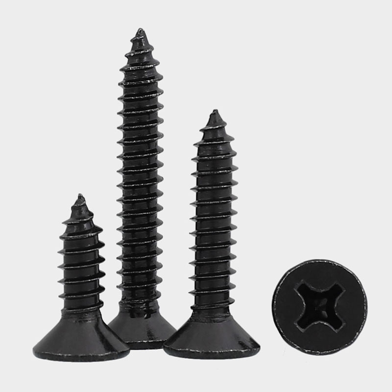 黑色304不锈钢镀黑k锌GB846十字沉头自攻螺丝钉平头M2M3M4M5.5M6.