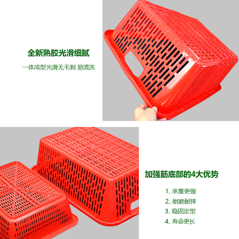 菜篮子塑料框筐大号长方形中号镂空收纳筐厨房沥水篮蔬菜筐置物篮