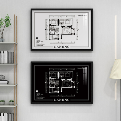 起贝定制户型图电表箱装饰画房屋平面设计图配电箱遮挡开关盒挂画