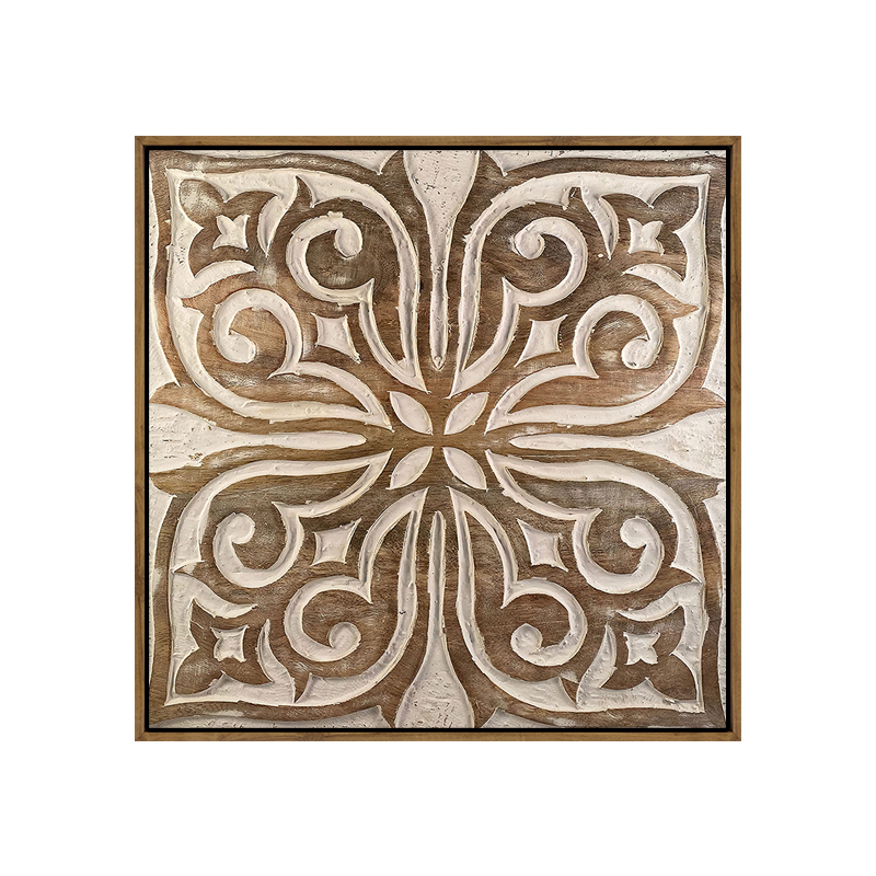 复古怀旧仿实木雕花装饰画瑜伽馆波普抽象图腾壁挂画客厅遮挡美化