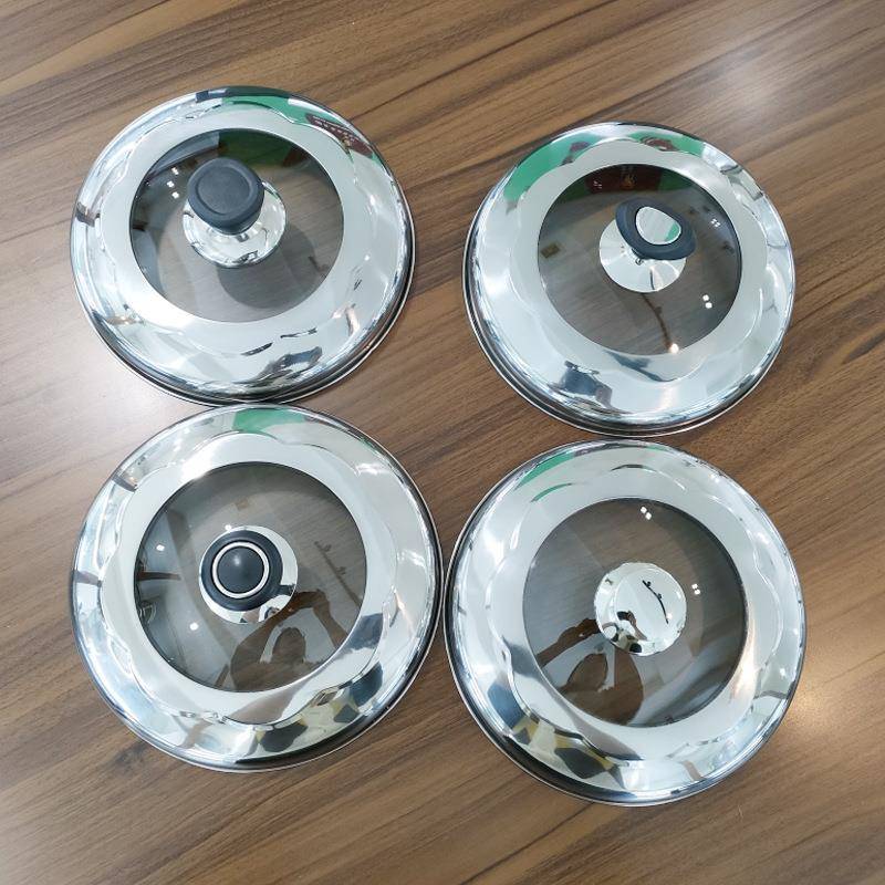 蒸锅锅盖高盖通用家用不锈钢玻璃组合盖子圆盖通用加高汤锅蒸锅盖