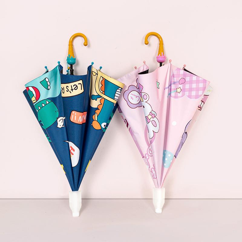 安全圆角儿童雨伞女孩男童小学生上学专用宝宝幼儿园长柄伞太阳伞