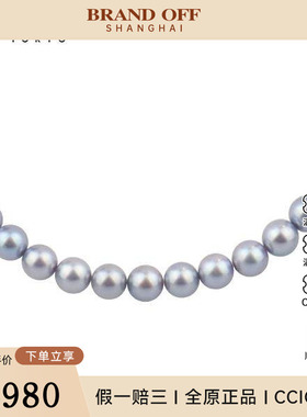 中古95新TASAKI 银灰色海水珍珠串珠项链海水珍珠SILVER44cm项链