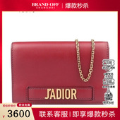 ADIOR WALLET 中古9新DIOR迪奥J CHAIN POUCH红色牛皮链条包