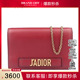 ADIOR WALLET 中古9新DIOR迪奥J CHAIN POUCH红色牛皮链条包