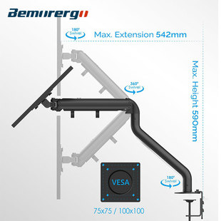 万向旋转伸缩底座屏幕升W降伸缩免 匀发显示器支架机械臂桌面台式