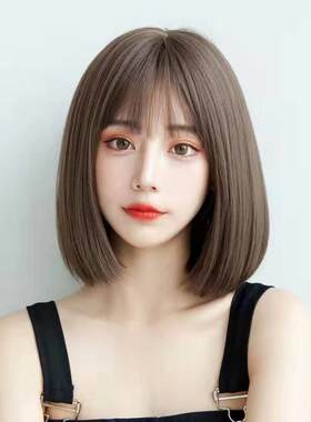 假发女短发自然逼真bobo假发高温发丝中长发洋派网红波波头全头套
