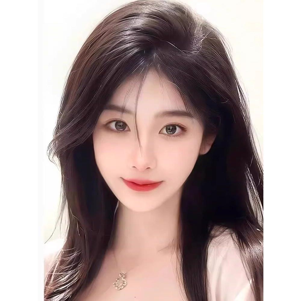 八字刘海假发片女头顶真发可扎马尾遮头顶白发短发增发量蓬松高颅图片