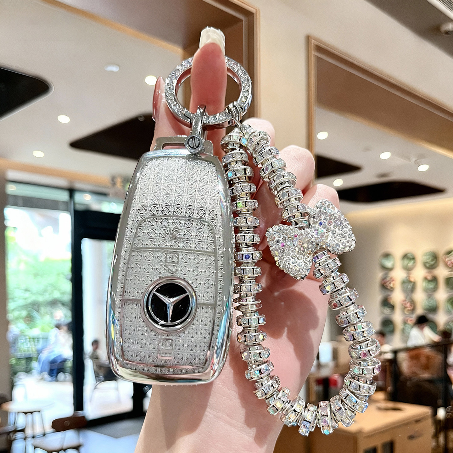 适用奔驰钥匙套E300L车C260L新款GLC GLE350扣A200L壳GLA女GLB220
