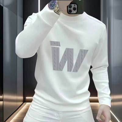 新款秋冬季欧洲站圆领卫衣男士