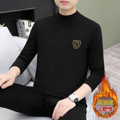 高端半高领德绒打底衫修身