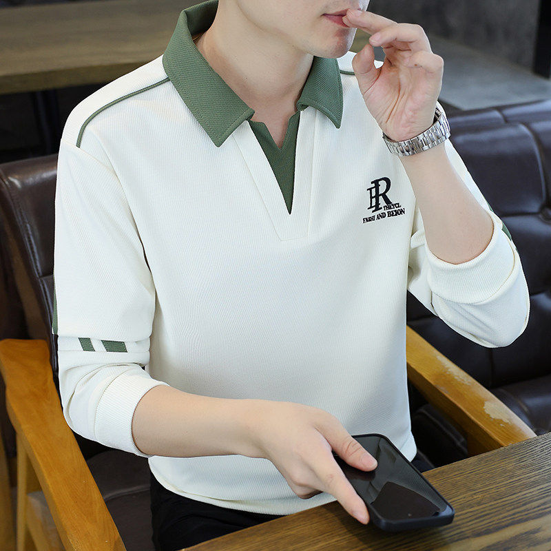 高端卫衣男春秋季衬衫领加绒加厚