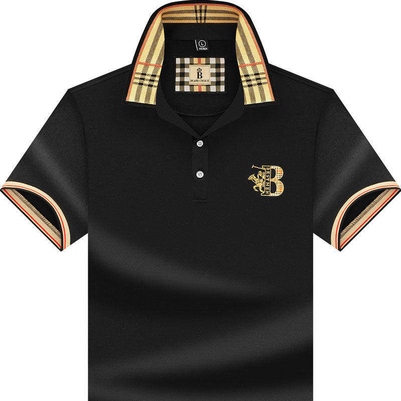高端短袖t恤男2026款夏季休闲装潮牌刺绣翻领高档男士polo衫上衣
