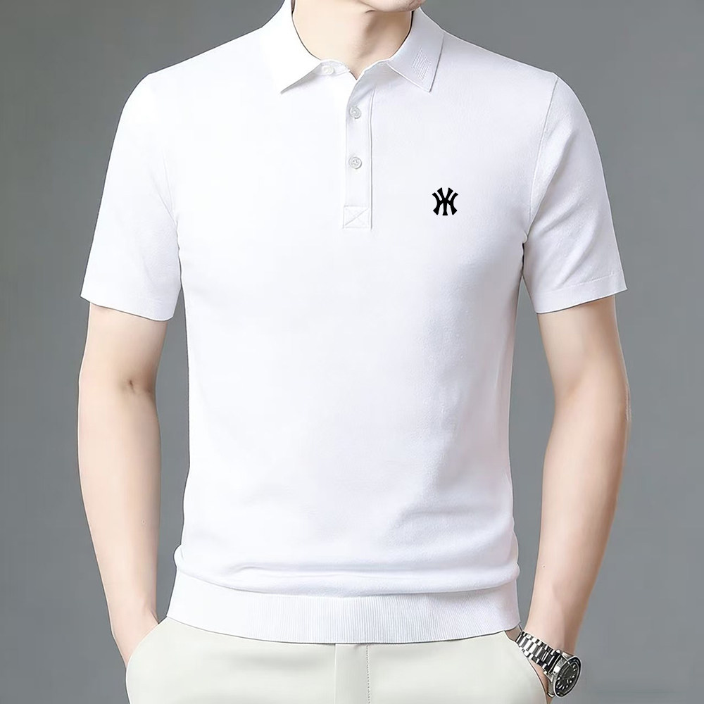 2026夏季新款短袖polo衫男纯棉薄款修身潮牌印花男士透气大码上衣