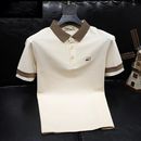 短袖 夏季 男士 POLO衫 T恤上衣服 新款 高端刺绣商务休闲撞色翻领半袖