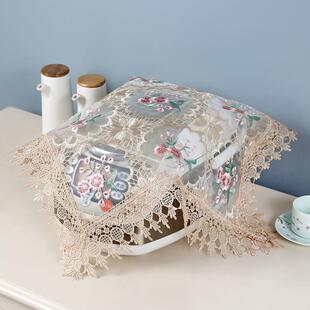 微波炉盖罩布镂空蕾丝电饭锅盖巾茶吧机床头柜饮水机布茶几防尘盖