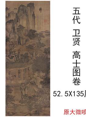 故宫藏五代卫贤高士图复古书法