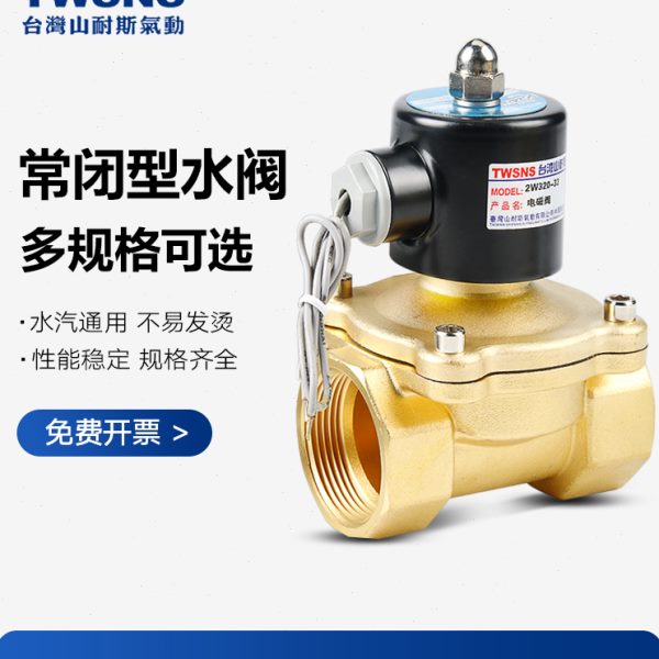 twsns山耐斯2W电磁水阀常闭型不锈钢开关控制阀DC24V常开气阀12V