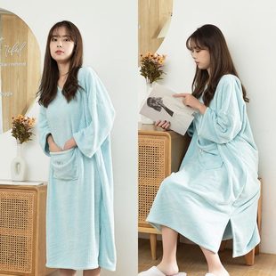 比 浴巾家用女巾可2023纯棉款 裹穿大人厚新款 吸水浴裙浴袍可冬季 式
