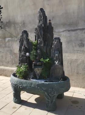 假山流水摆件假山石盆景天然真石头别墅庭院鱼池造景景观石青石