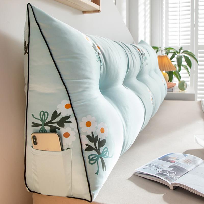 ins小雏菊凉感丝床头靠垫榻榻米夏季凉感软包床靠夏天大靠背靠枕