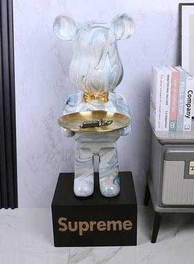 暴力熊落地摆件网红大型托盘客厅酒店装修乔迁装饰收纳礼品存钱罐