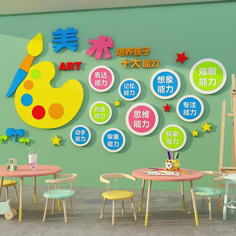 画 画室展布置美术室培训机构教室幼儿园墙面装饰文化环创氛围文