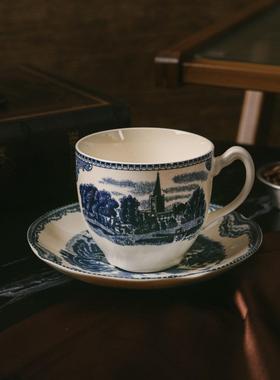 爱莉卡贝叶Erica Beyer 蓝色城堡欧式覆古宫廷风陶瓷咖啡杯碟