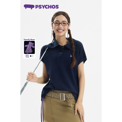 PSYCHOS小熊蝙蝠袖珠地POLO衫