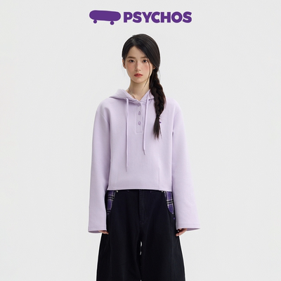 PSYCHOS太空连帽套头印花卫衣女