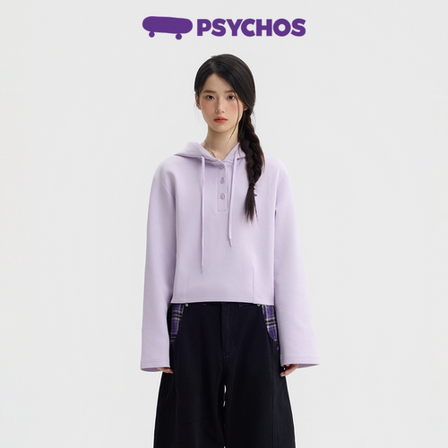 PSYCHOS太空连帽套头印花卫衣女