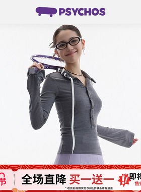 【买一送一】PSYCHOS美式复古亨利领柔软修身弹力长袖羊毛针织衫