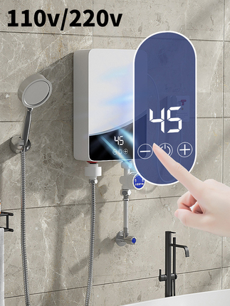 110V/220V Electric Water Heater Faucet Constant Temperature Shower Variable Frequency Instant Heating Fast Heating Type Us Japan Taiwan Us Standard