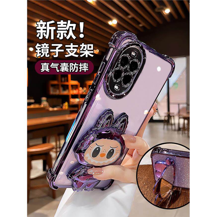 镜子带支架适用华为nova14手机壳新款nova13pro透明nova12高级感11镜头7全包气囊9活力版ultra可爱女硅胶外壳