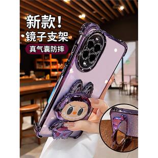 镜子带支架适用华为nova14手机壳新款nova13pro透明nova12高级感11镜头7全包气囊9活力版ultra可爱女硅胶外壳