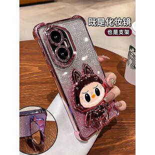 拉布布镜子带支架适用荣耀300手机壳荣耀400新款200pro镜头全包100高级可爱女90气囊70硅胶60曲屏ultra专用套