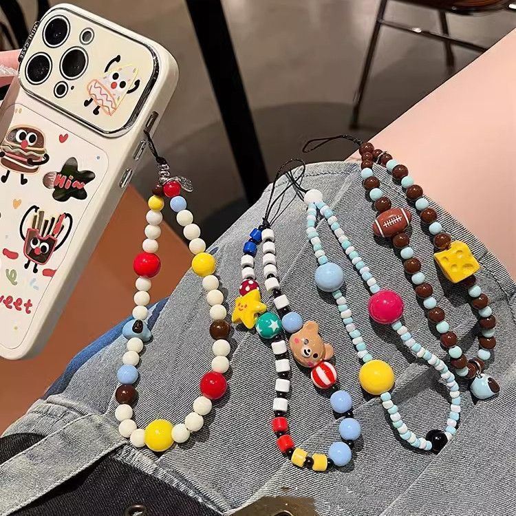 手工串珠diy手机挂链彩珠