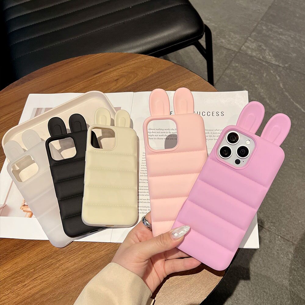 纯色竖条兔子耳朵适用苹