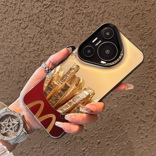 适用于华为pura70Pro手机壳p70新款金色薯条超薄保护套p60全包p50创意p40por+高级感art防摔男女款ultra个性